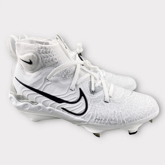 New nike alpha Huarache NXT MCS Cleats Mens‎ 8 Shoes White Black Baseball High - Picture 1 of 14